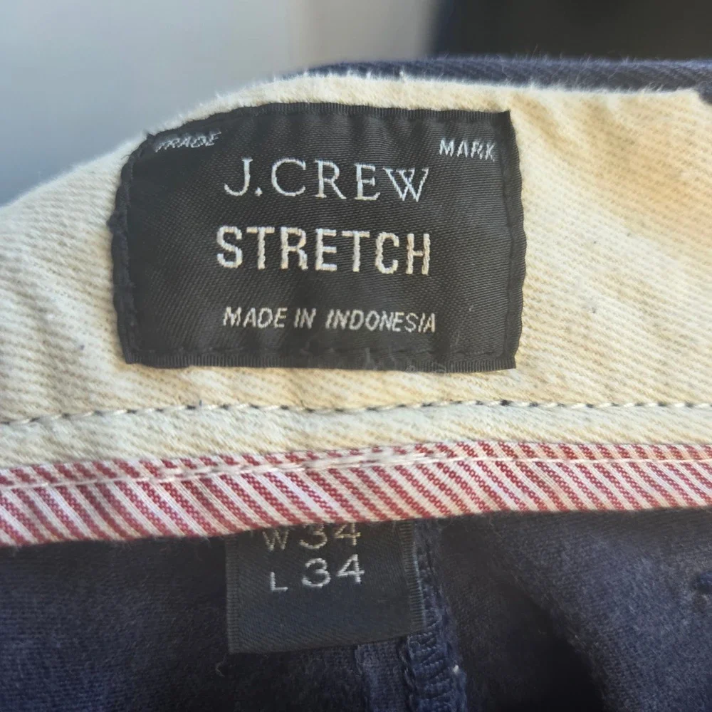 J.Crew 770 Straight Fit Chino Pants Mens 34x34 Navy Blue Stretch Re-Imagined